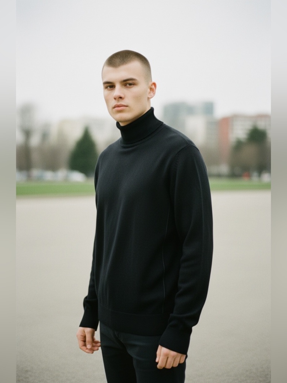 Houston White Men’s Black Turtleneck Sweater NWT XL